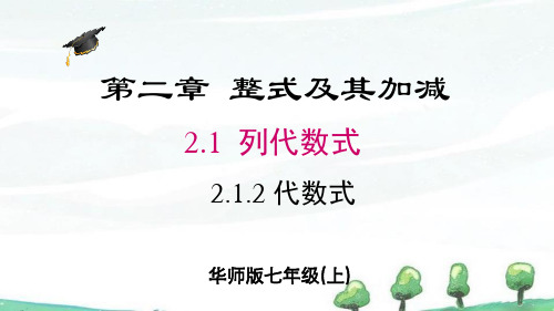 2024年秋新华师大版数学七年级上册 2.1.2 代数式 教学课件