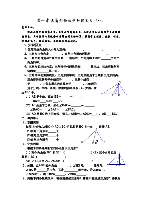 三角形的初步知识期中复习.doc