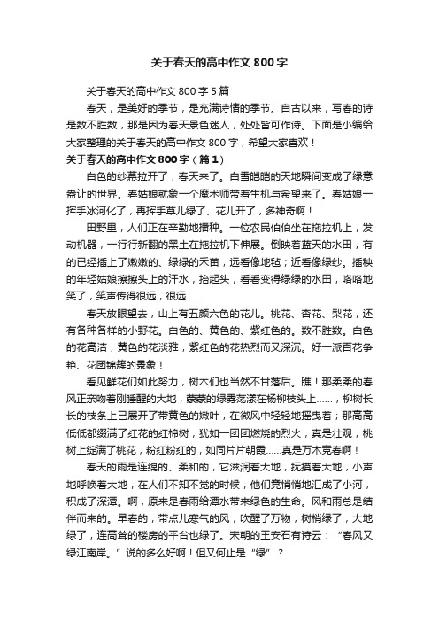 关于春天的高中作文800字