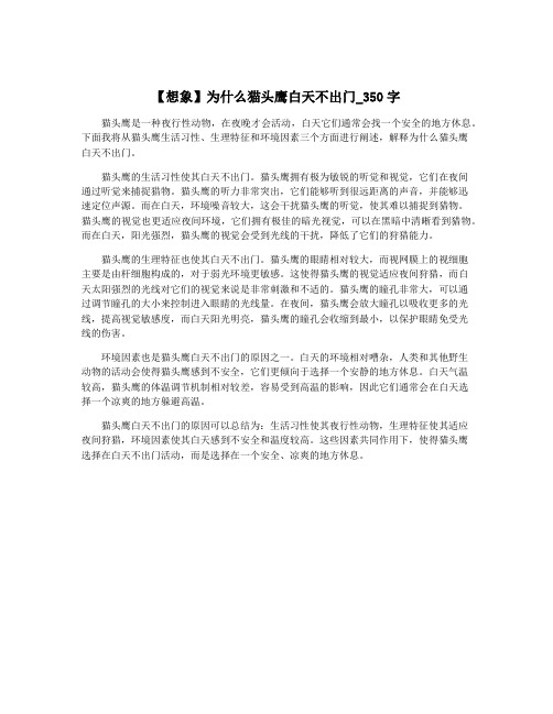 【想象】为什么猫头鹰白天不出门_350字