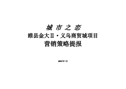 X年7月睢县金大Ⅱ义乌商贸城项目营销策略提报-34页