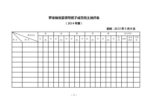 党代会民主测评表