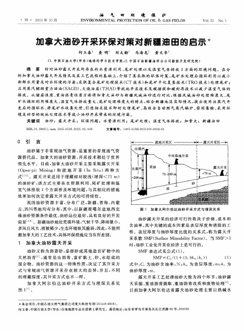 加拿大油砂开采环保对策对新疆油田的启示