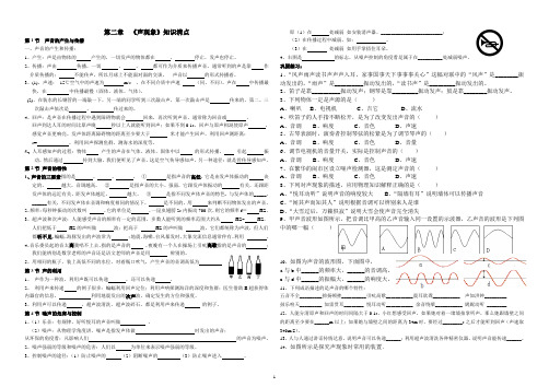 八年级上册物理知识点第二章声现象