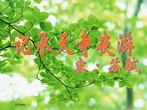 七年级语文下册 第23课《记承天寺夜游》课件3 北京课改北京课改级下册语文课件