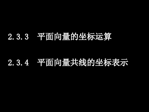 人教版高一数学必修四课件平面向量共线的坐标表示