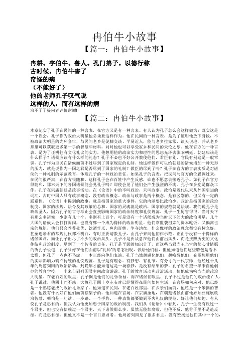 冉伯牛小故事