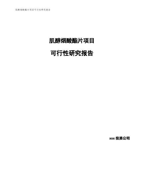 肌醇烟酸酯片项目可行性研究报告