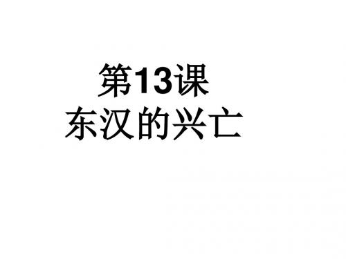 人教版七年级历史上册第13课东汉的兴亡课件 (共15张PPT)