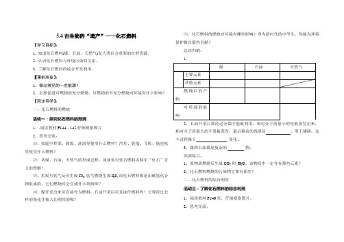 古生物的“遗产”——化石燃料