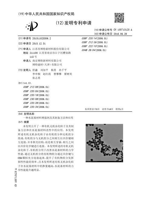 一种水泥基材料增强剂及其制备方法和应用[发明专利]