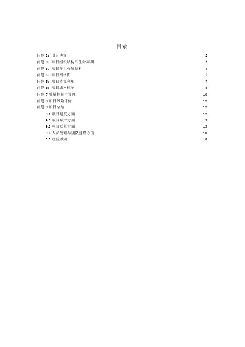 项目管理案例分析报告