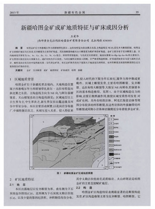 新疆哈图金矿成矿地质特征与矿床成因分析