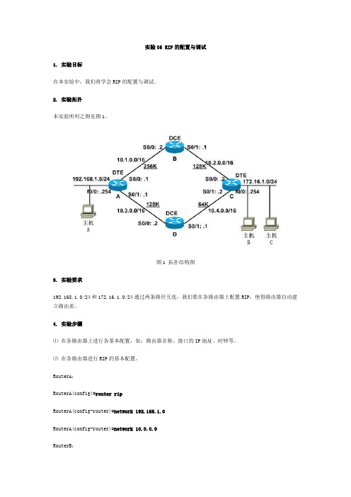 实验05  RIP的配置与调试