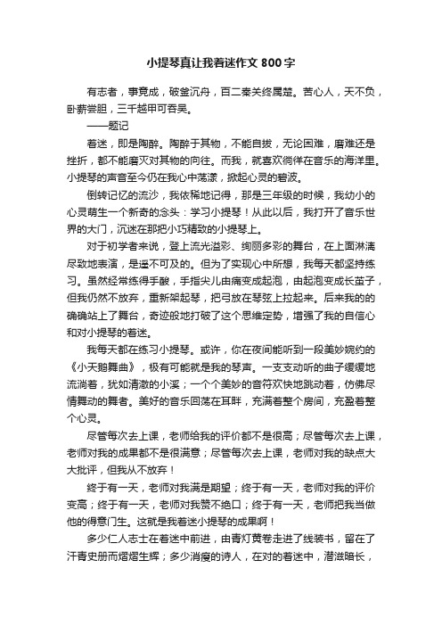 小提琴真让我着迷作文800字