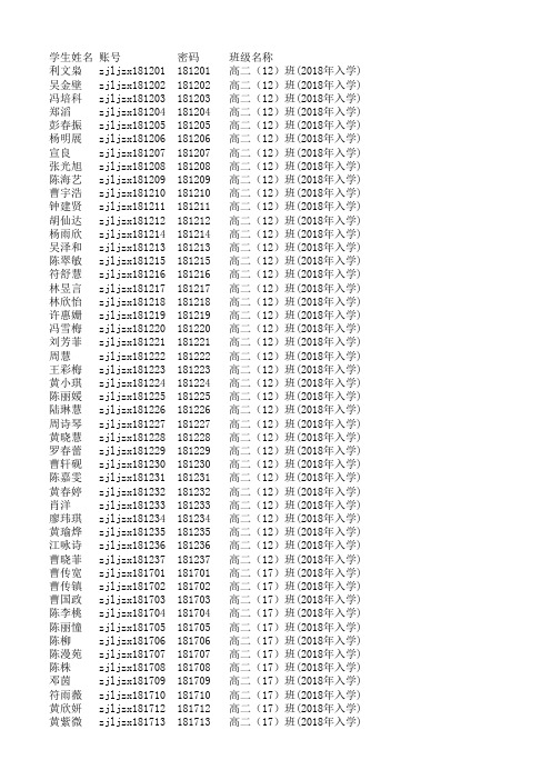 廉江中学高二学生升学e网通账号密码