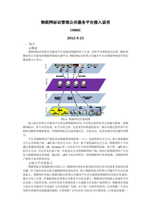 物联网标识管理公共服务平台接入说明