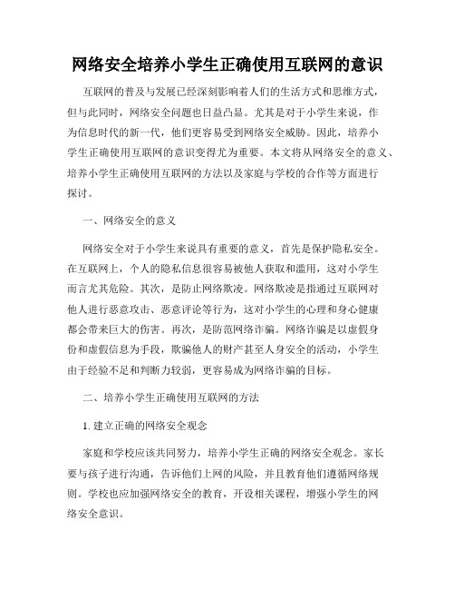 网络安全培养小学生正确使用互联网的意识