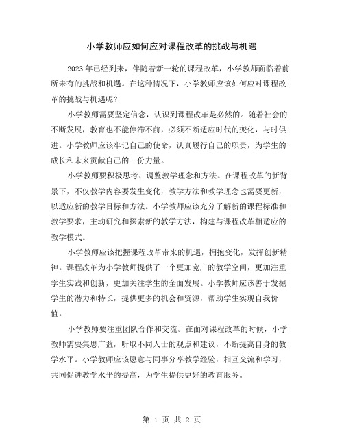 小学教师应如何应对课程改革的挑战与机遇