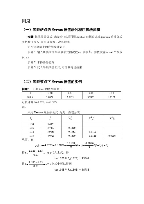 Newton插值多项式的C程序实例