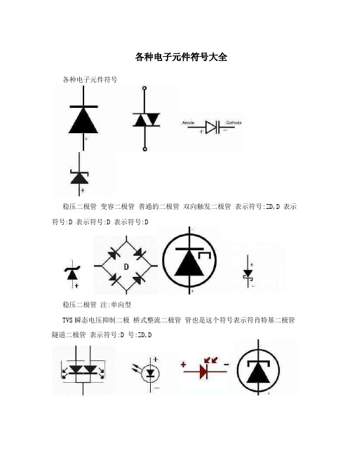 各种电子元件符号大全