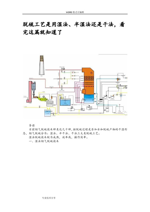 有图有真相,干法、半干法、湿法脱硫,太详细