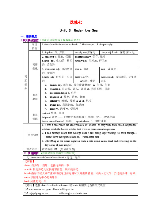 选修七unit3知识点