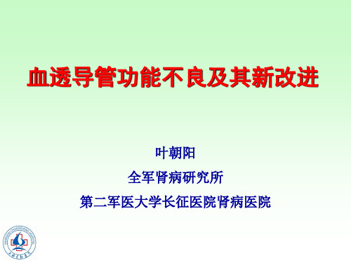 叶朝阳：血透导管功能不良及其新改进