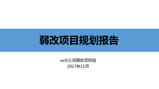 分公司弱改项目规划报告