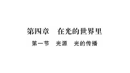 第4章  第1节 光源 光的传播—2020年秋教科版物理八年级上册课时作业课件