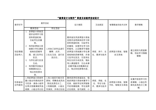 “微课设计与制作”课堂互动教学活动设计