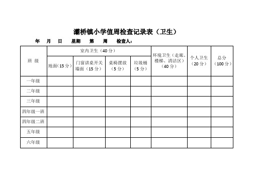 值周检查表