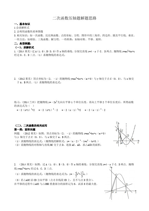 次函数压轴题解题思路有答案