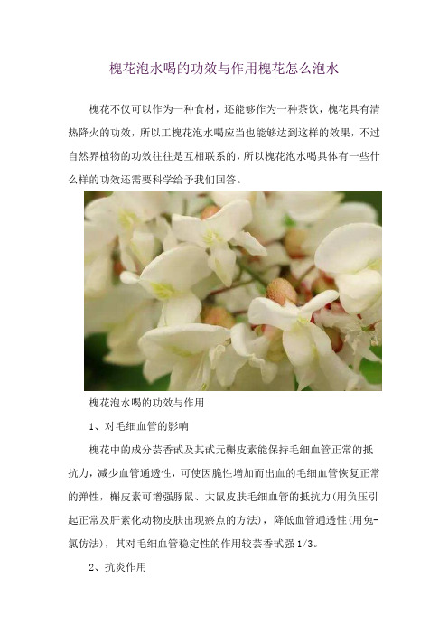 槐花泡水喝的功效与作用  槐花怎么泡水