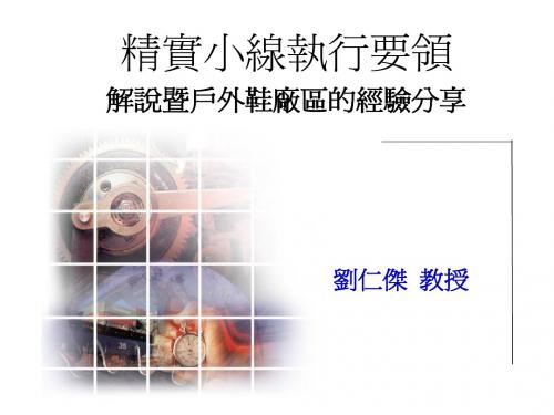 精实小线执行要领 (NXPowerLite)