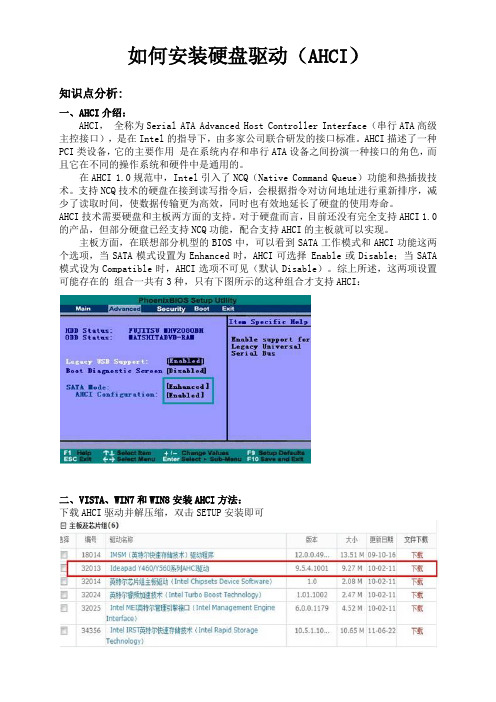 如何安装硬盘驱动AHCI