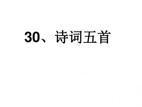 30诗词五首