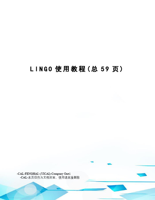 LINGO使用教程