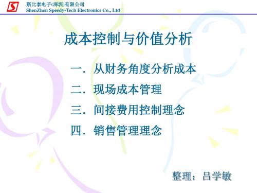 斯比泰电子有限公司成本控制与价值分析(80页).