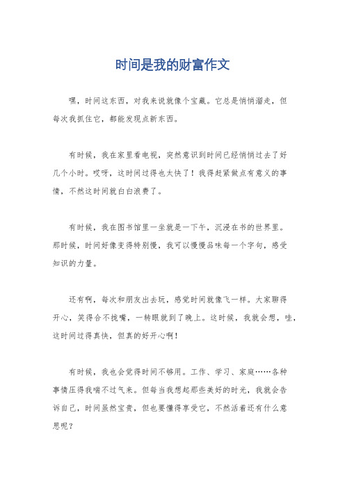 时间是我的财富作文