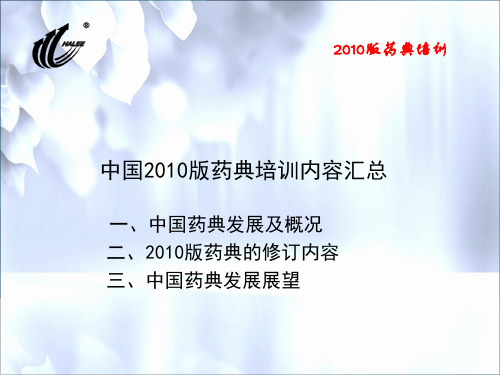 我国2010版药典培训教材(ppt 49页)