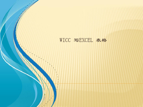 wicc 写EXCEL 表格