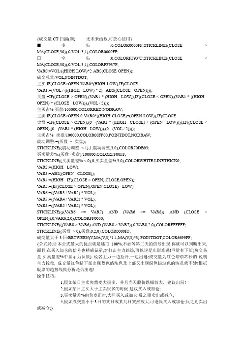 通达信指标——成交量CT扫描(副图)