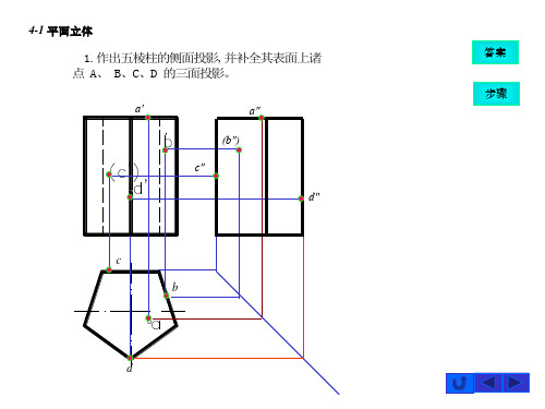 基本体的投影与表面取点习题解答