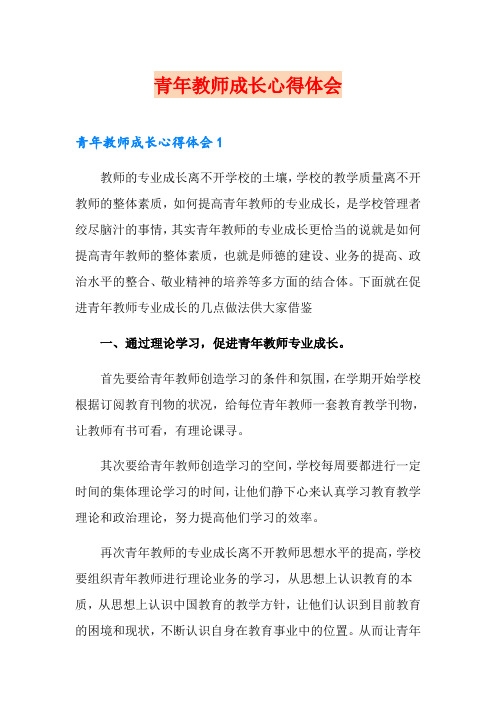 青年教师成长心得体会