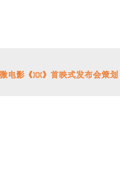 微电影首映推广策划