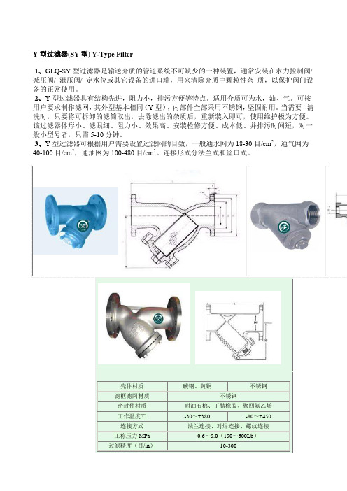 Y型过滤器