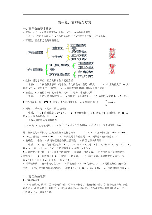 湘教版七年级数学上第一单元知识点总结