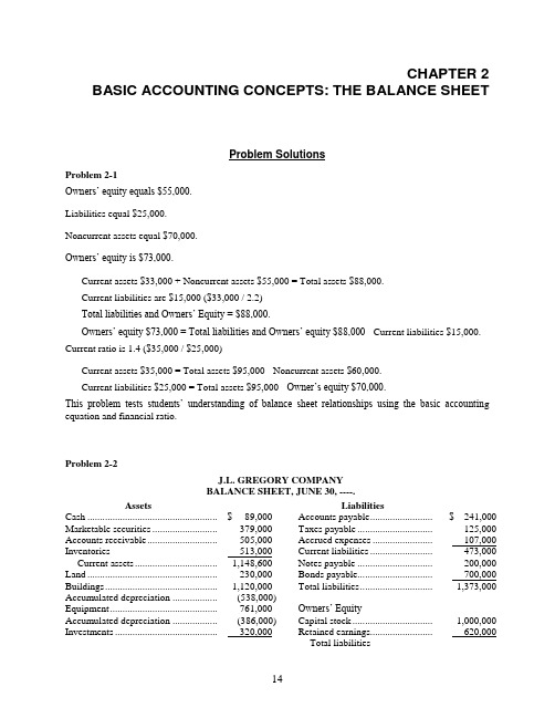 Finacal accounting 第二章case分析