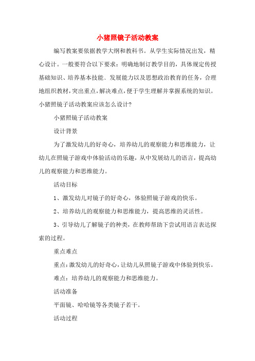 小猪照镜子活动教案